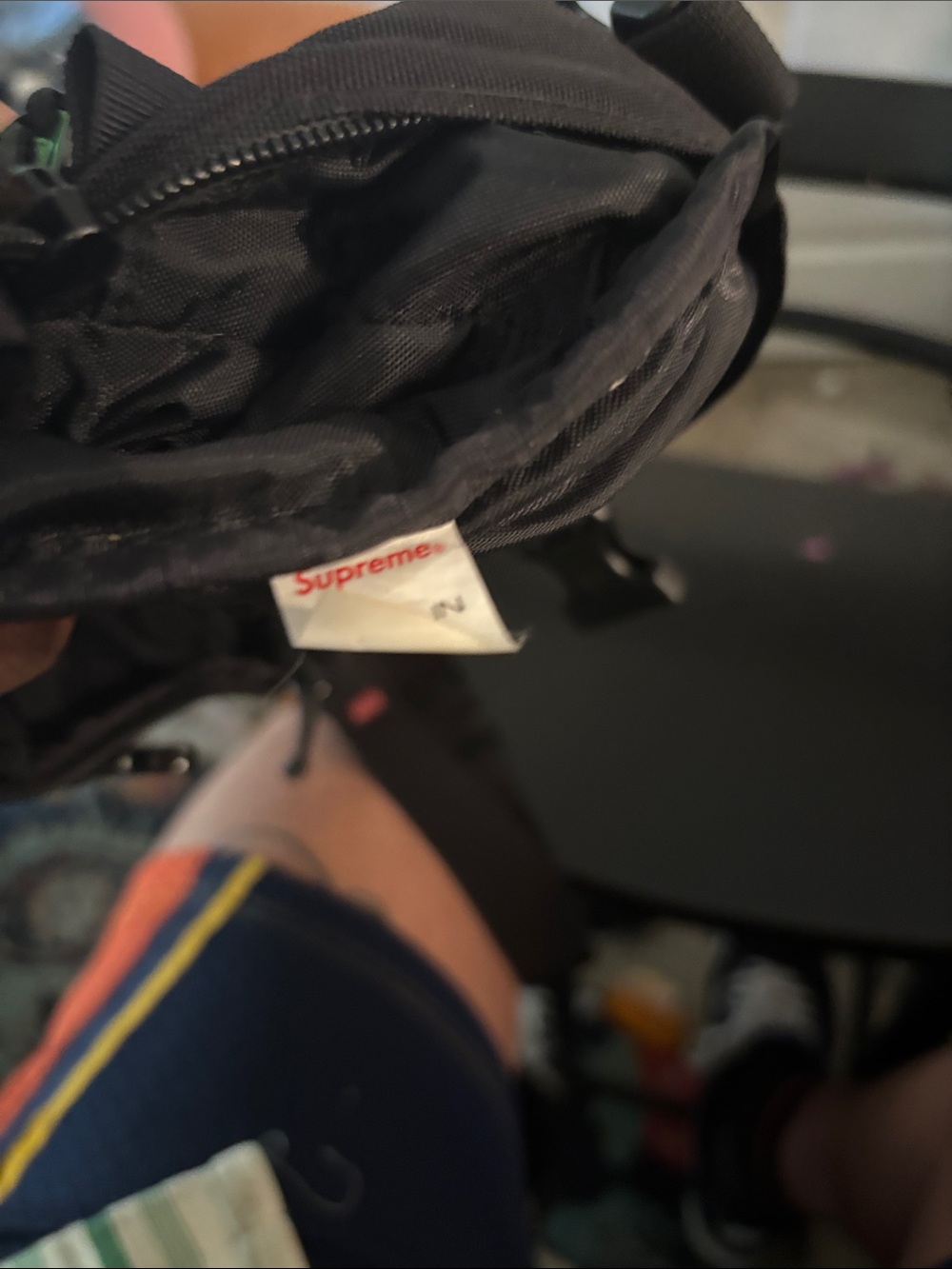 Supreme Black Fanny Pack with White Logo Accents - Picture 2 of 6